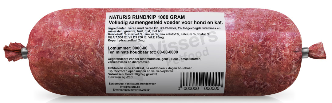 Naturis Vers Vlees voeding Rund/Kip <br>1000 gr